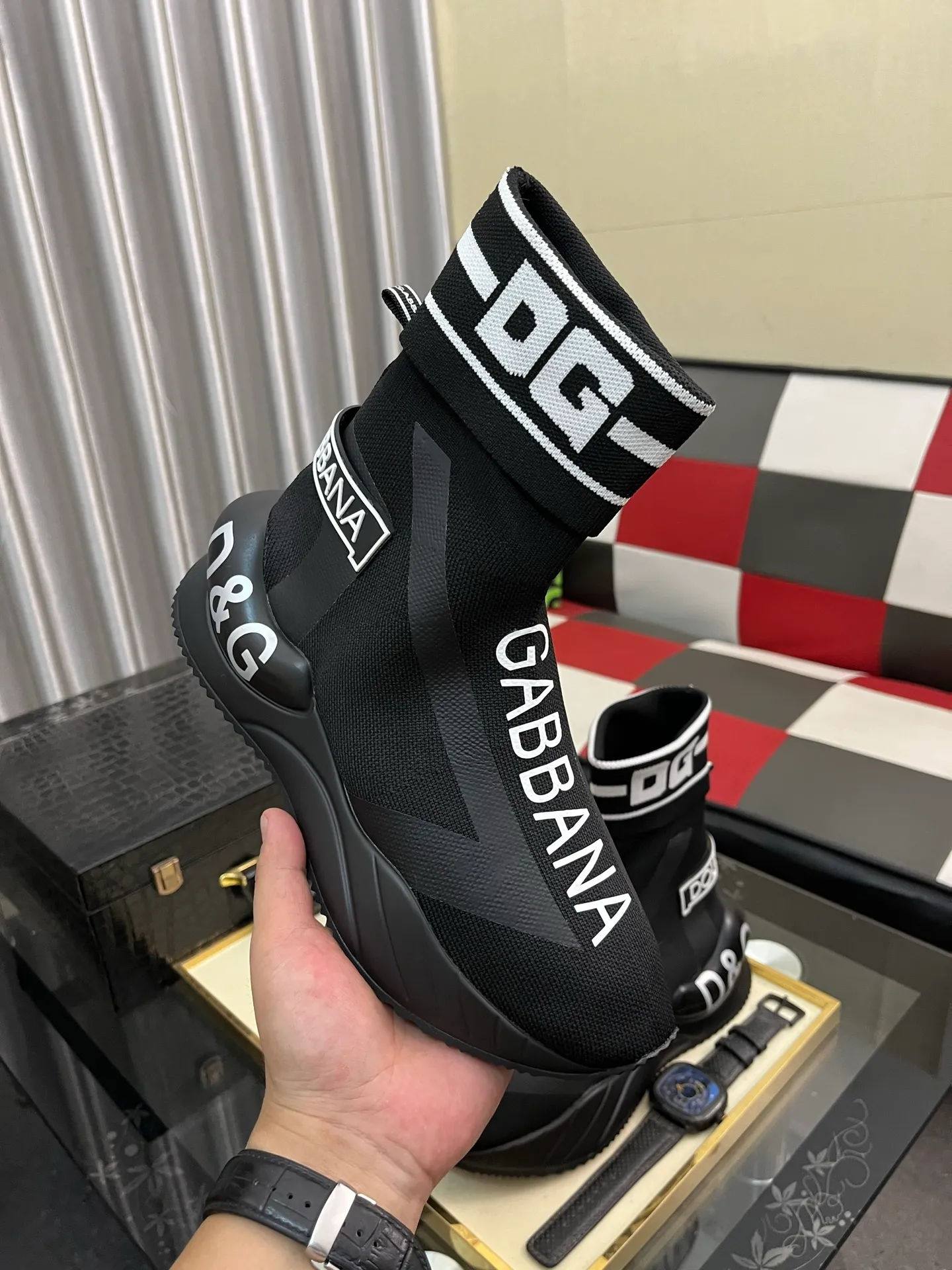 Men's men's shoes💰440⌚️⌚️【DG～】men's casual shoes 2022z cabinet simultaneous sale 🔶🔷🔜The upper is made of cowhide spliced fabric ➕Mesh lining, which is comfortable and breathable. The sole is: the original comfortable and wear-resistant outsole, ⚠️The real thing📱Photographed🎬The real thing is better📢📢📢Size: 35-46